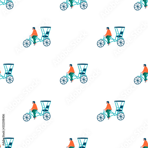 Rickshaw seamless pattern