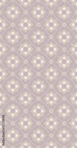 line Thai flowers pattern seamless background 