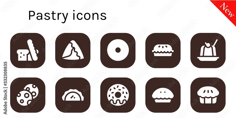 Modern Simple Set of pastry Vector filled Icons Modern Simple Set of pastry Vector filled Icons