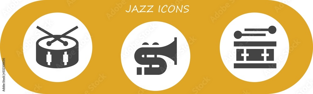 Modern Simple Set of jazz Vector filled Icons Modern Simple Set of jazz Vector filled Icons
