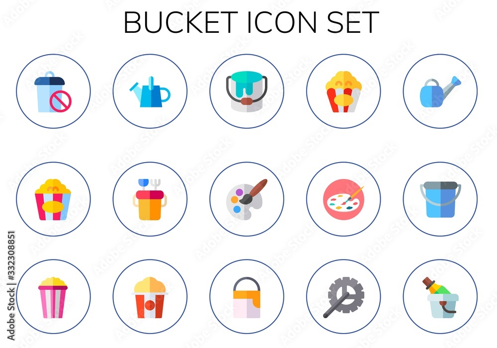 bucket icon set