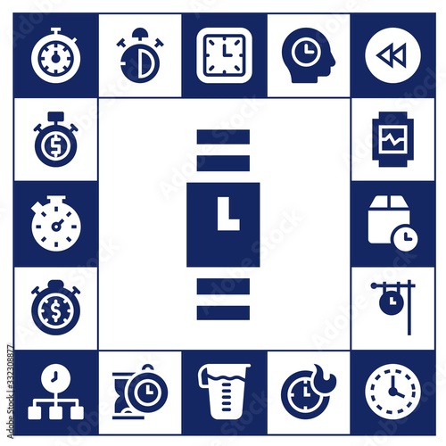 Modern Simple Set of hour Vector filled Icons