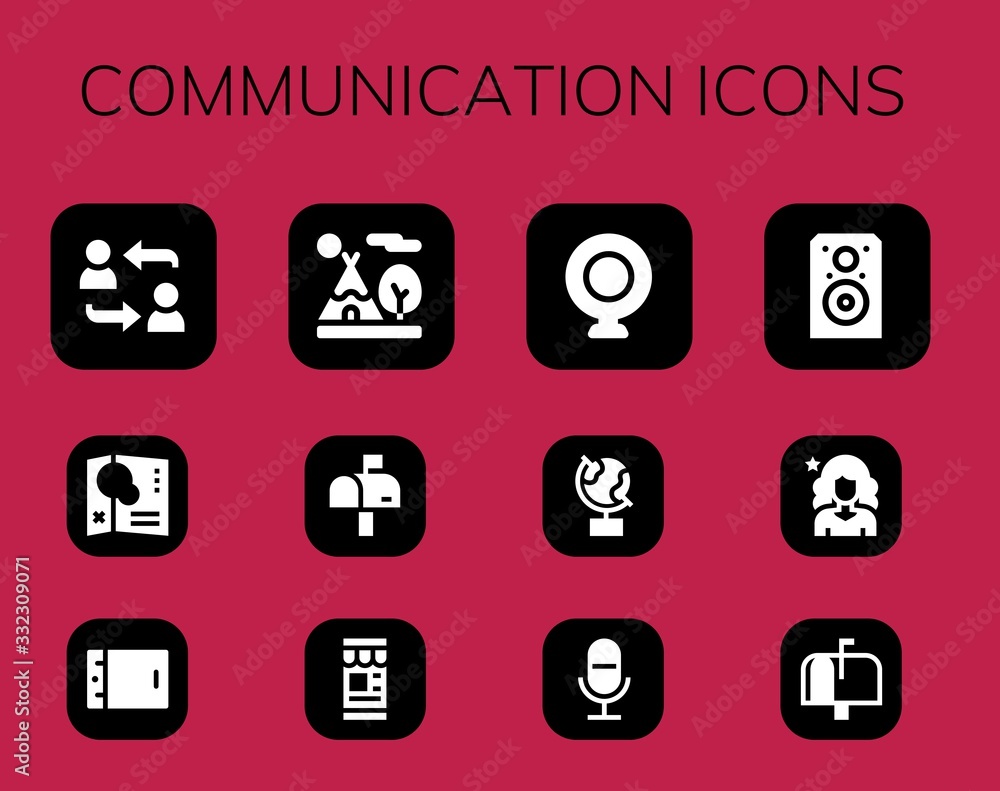 Modern Simple Set of communication Vector filled Icons Modern Simple Set of communication Vector filled Icons