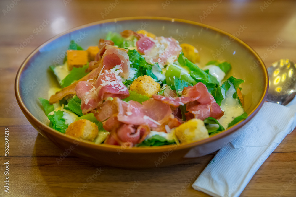 Bacon and ham salad for health Bacon and ham salad for health