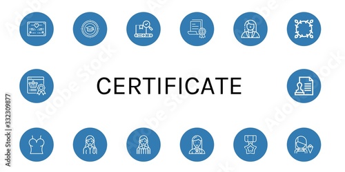 Set of certificate icons