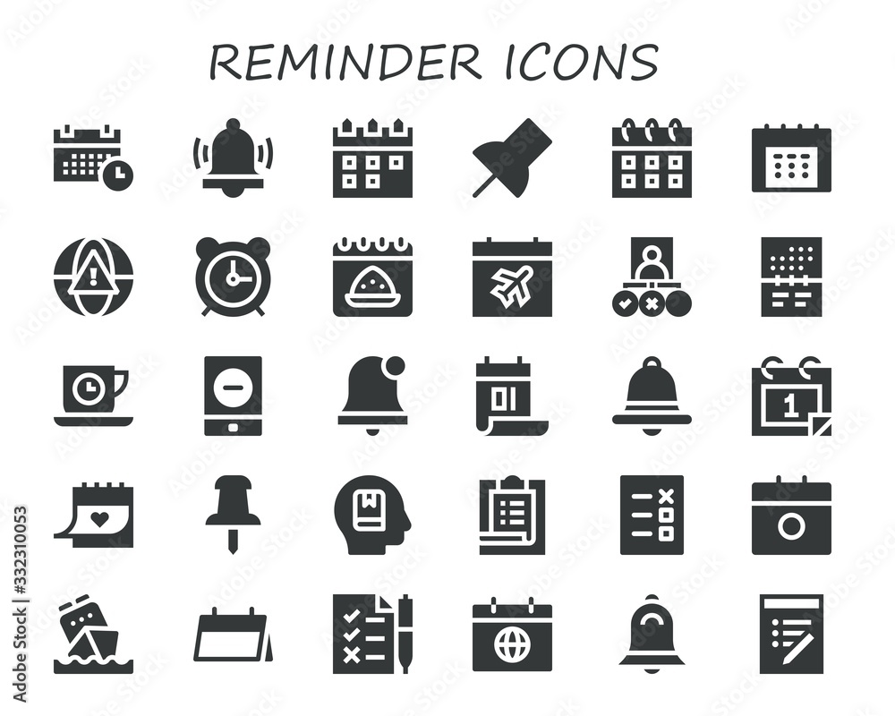 Modern Simple Set of reminder Vector filled Icons Modern Simple Set of reminder Vector filled Icons
