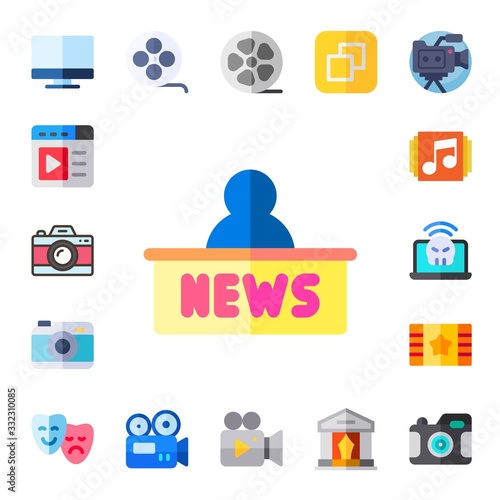 Modern Simple Set of multimedia Vector flat Icons