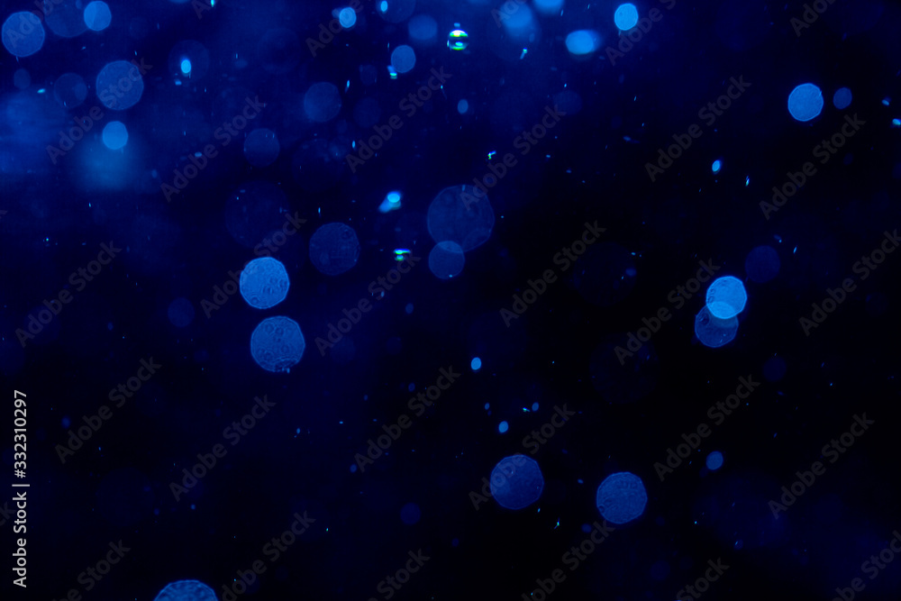 Blur blue bokeh of light on black Blur blue bokeh of light on black
