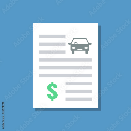 paper document with car icon and green dollar sign
