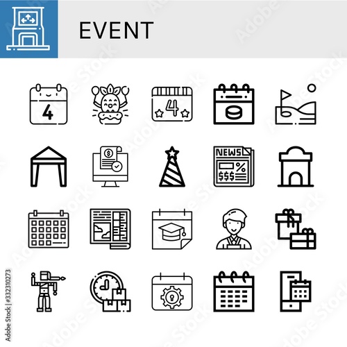 event simple icons set