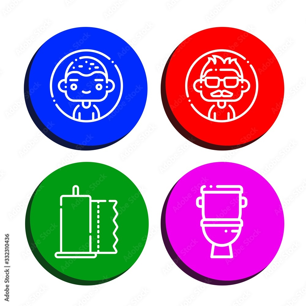 toilet simple icons set toilet simple icons set