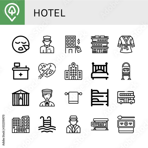 hotel icon set