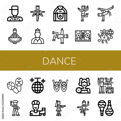 dance icon set