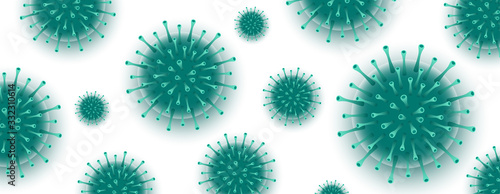 Coronavirus. Virus. COVID-2019. Outbreak coronavirus. Pandemic, medical, healthcare, infectious, virology, epidemiology concept. Corona virus 2019-nCoV. 3D background. Vector illustration.