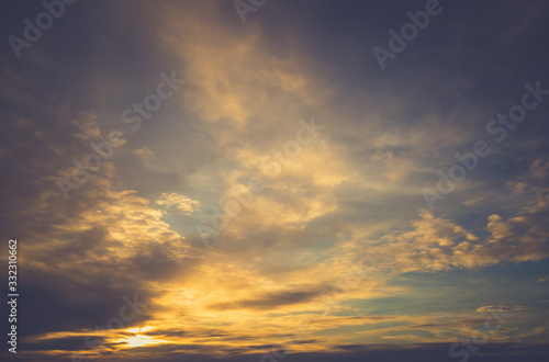 Sky and clouds in golden moment nature © pandaclub23
