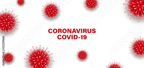 Coronavirus. Virus. COVID-2019. Outbreak coronavirus. Pandemic, medical, healthcare, infectious, virology, epidemiology concept. Corona virus 2019-nCoV. 3D background. Vector illustration.