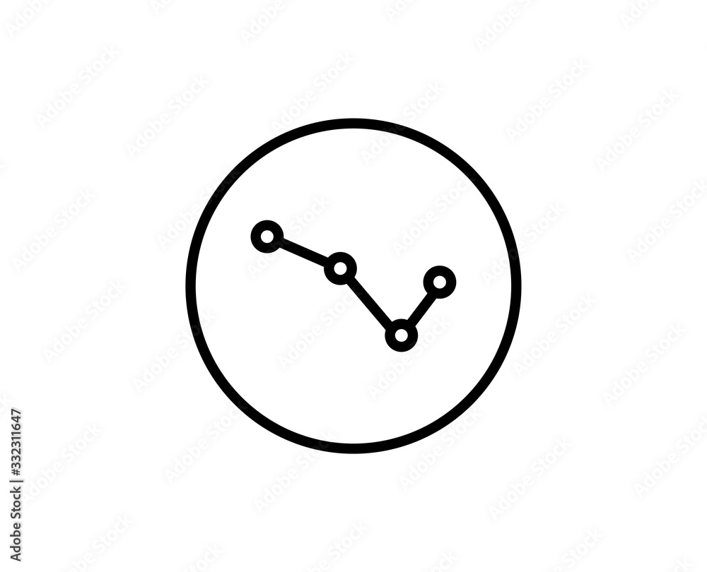 Down graph line icon Down graph line icon