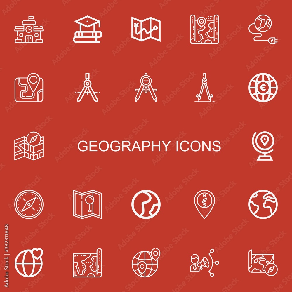 Fototapeta premium Editable 22 geography icons for web and mobile