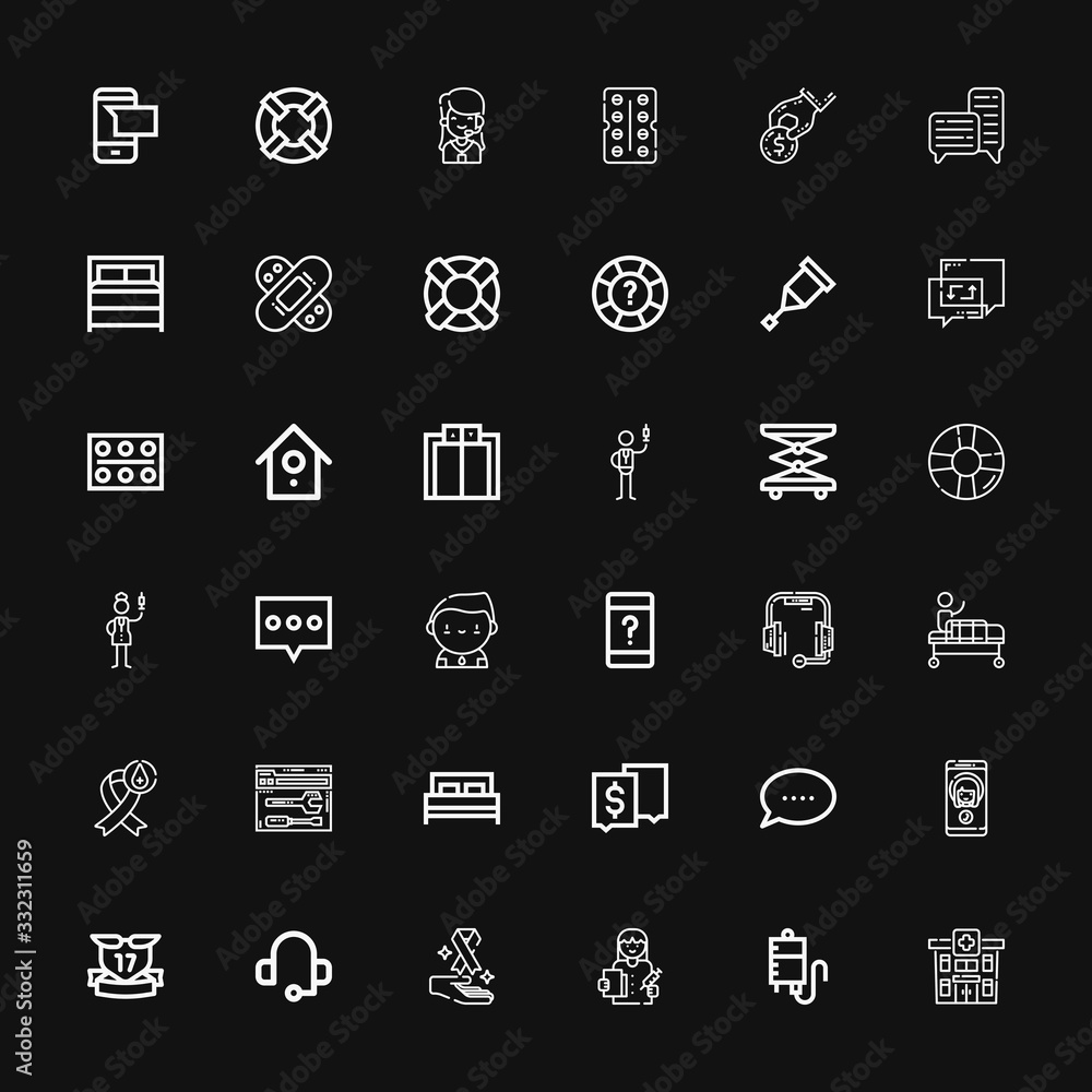 Editable 36 help icons for web and mobile