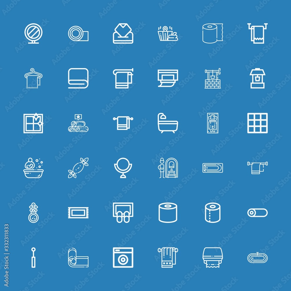 Editable 36 towel icons for web and mobile