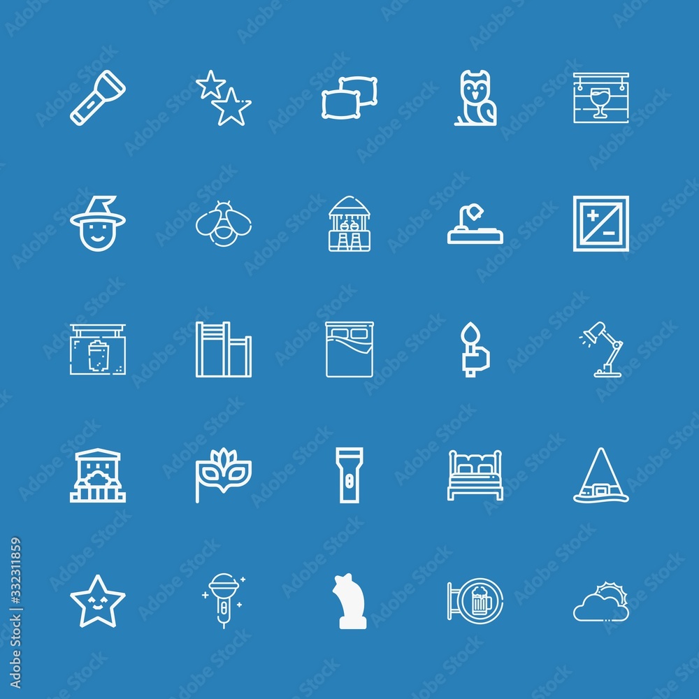 Editable 25 night icons for web and mobile Editable 25 night icons for web and mobile