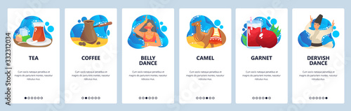 Turkey website and mobile app onboarding screens vector template