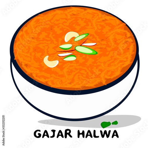 Gajar halwa indian Punjabi food Vector