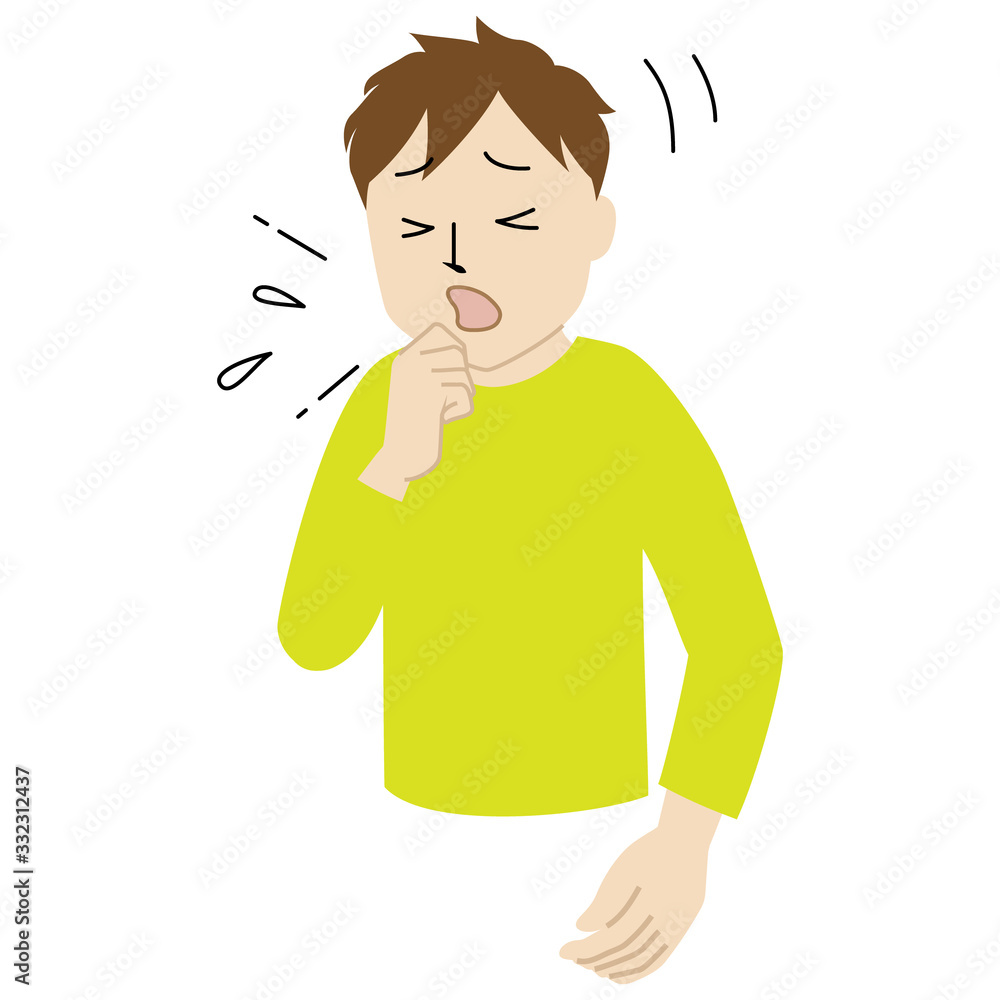 Illustration of a man who is coughing terribly. Illustration of a man who is coughing terribly.