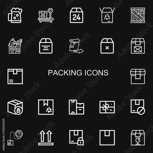 Editable 22 packing icons for web and mobile