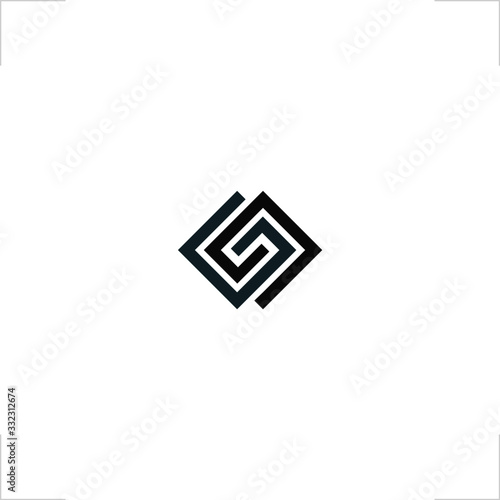 abstract blend logo square design