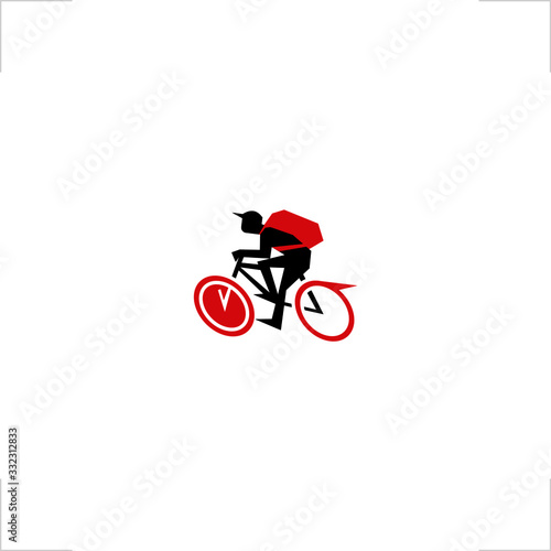ride bicycle logo time clock in tires design