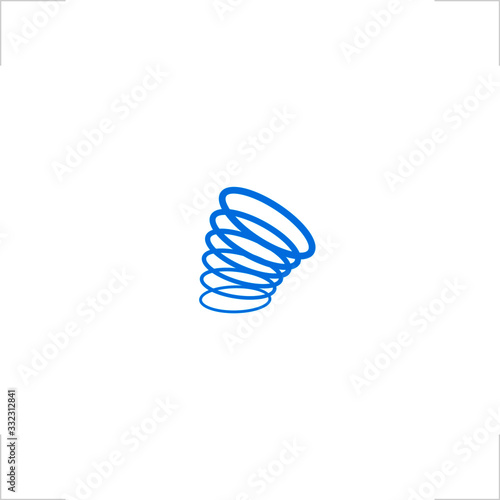 spring coil logo ejection throw design
