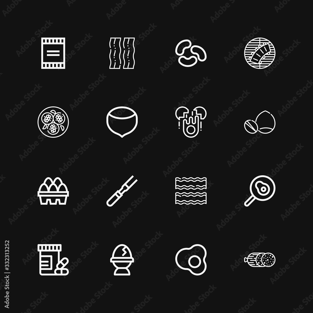 Editable 16 protein icons for web and mobile Editable 16 protein icons for web and mobile
