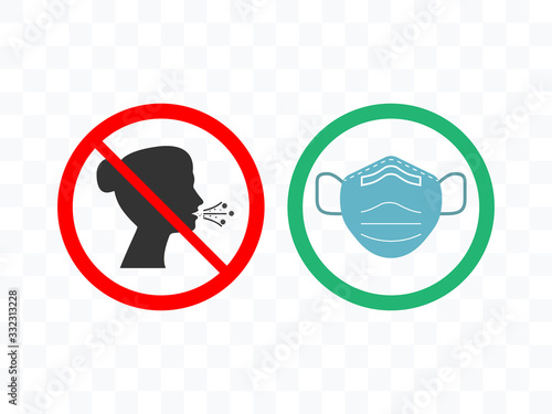 Waman, medical mask icon. Vector illustration, flat design.