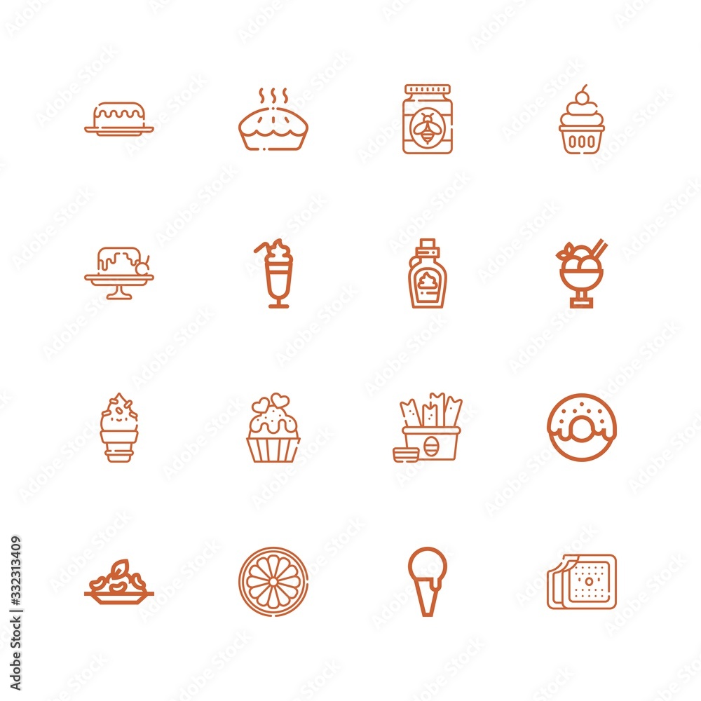Editable 16 dessert icons for web and mobile Editable 16 dessert icons for web and mobile