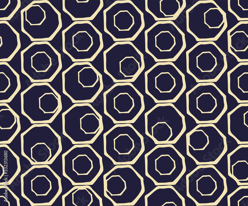 Seamless pattern with hand drawn octagons. Doodle. Vector illustration. EPS 10