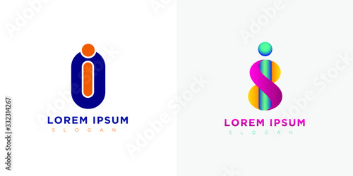 i letter creative logo