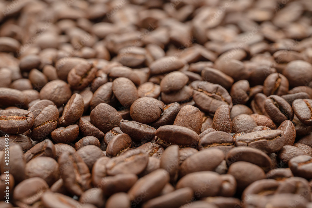 fresh roasted coffee beans background