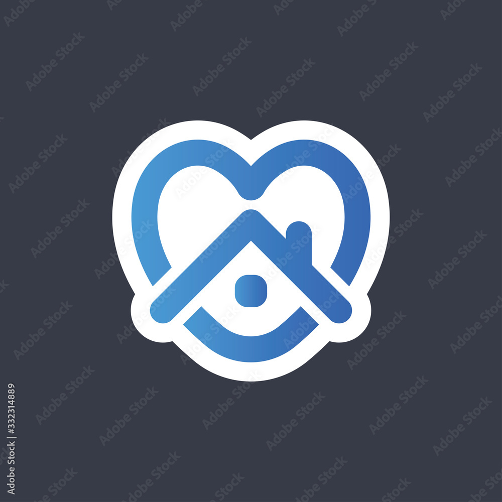 Stay at home symbol. Heart and house vector icon. Stayhome campaign for pandemic coronavirus outbreak prevention. Stay at home symbol. Heart and house vector icon. Stayhome campaign for pandemic coronavirus outbreak prevention.