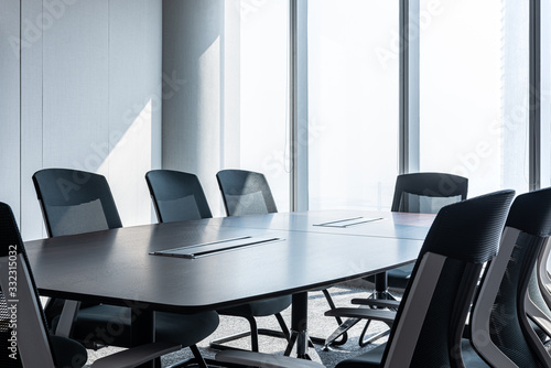 Modern office meeting room table and chairs