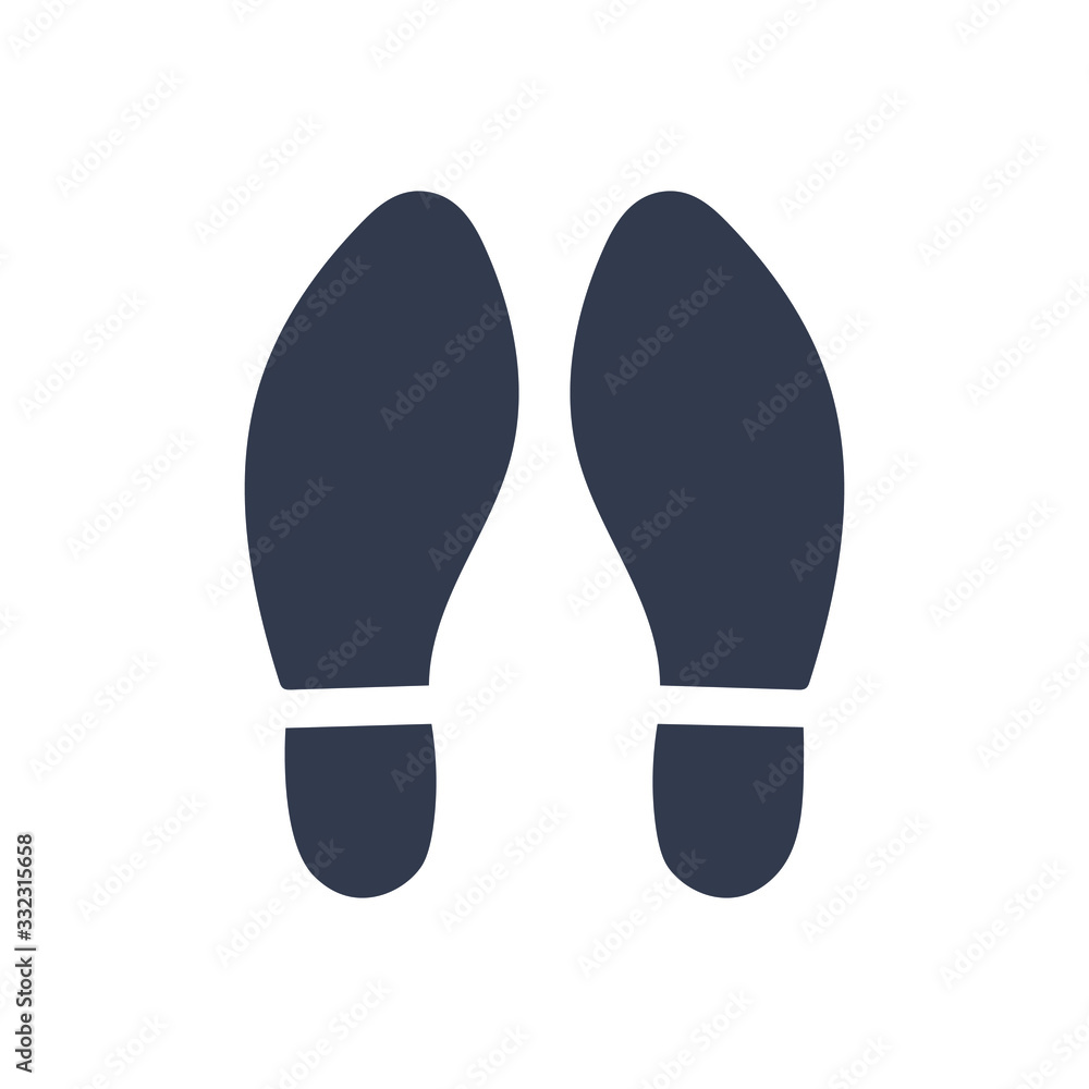 Footprints black on white isolated vector illustration. Footprints black on white isolated vector illustration.