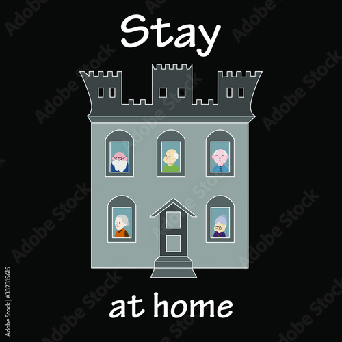 Stay at home under quarantine. Grandparents stay at home during city lock down to prevent COVID-19 corona virus spreading.