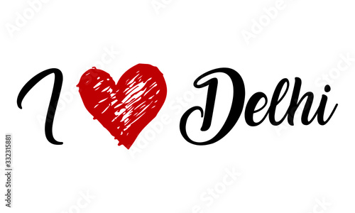 i love DelhiPrades Creative Cursive Typographic Template with red heart.