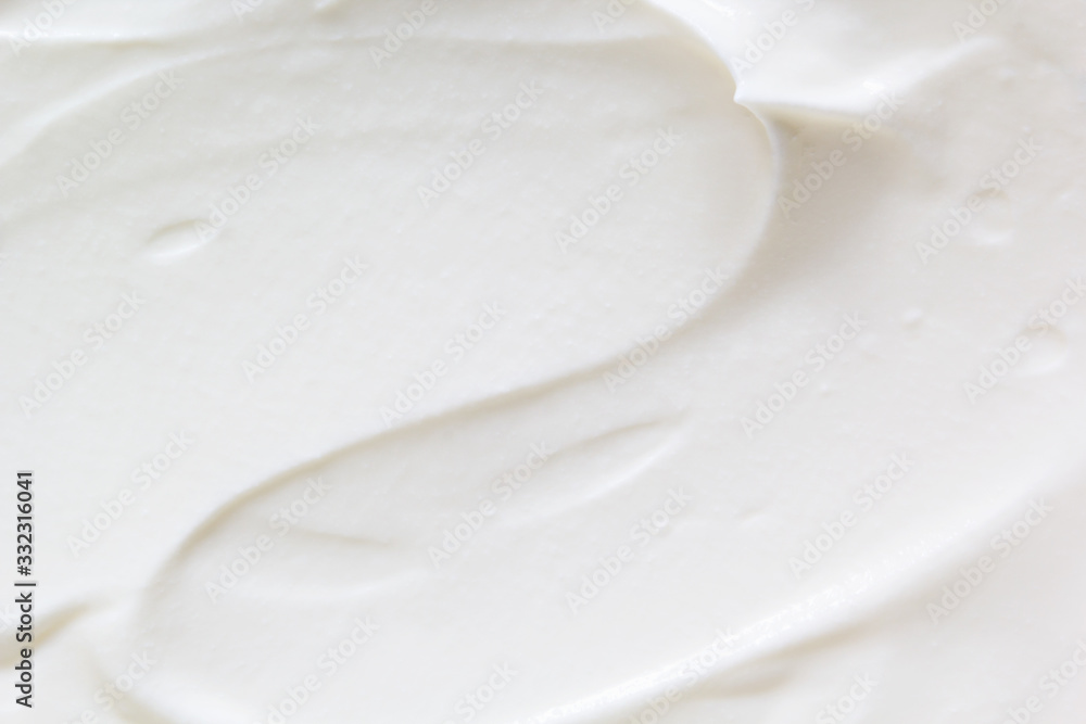 Sour cream, greek yogurt texture. White dairy product sample, creamy