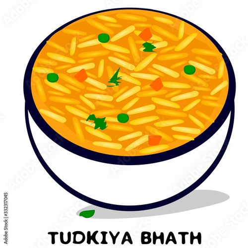 Tudkiya bhath Himachal pradesh Food Vector
