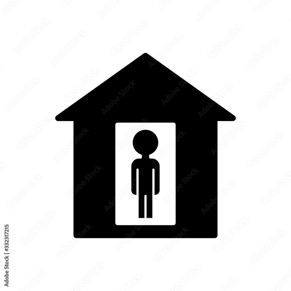 Stay home icon. Quarantine from Covid-19. Stay home icon. Quarantine from Covid-19.