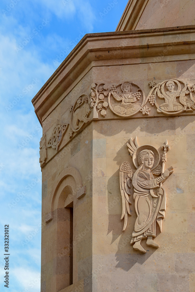Stone relief of Katoghike Holy Mother of God Church, Yerevan, Armenia