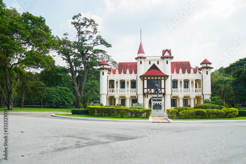 Nakornpathom / Thailand - August 15 2019: Chali Mongkol Asana Palace in Sanamchandra Palace for tourist attractions
