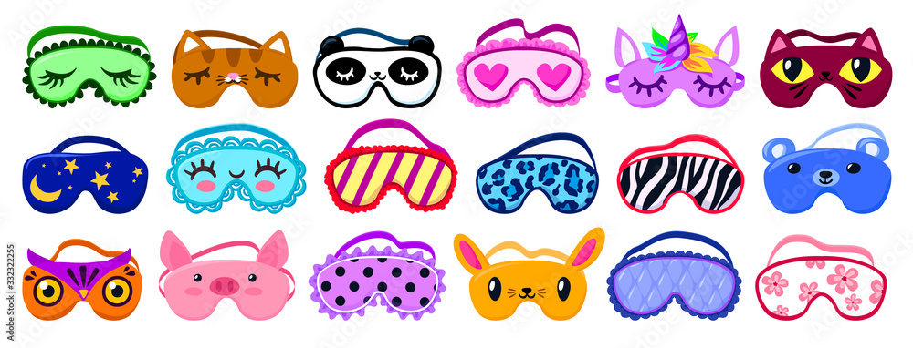 Mask for sleep vector cartoon set icon. Vector illustration blindfold on white background. Cartoon set icon mask for sleep. Mask for sleep vector cartoon set icon. Vector illustration blindfold on white background. Cartoon set icon mask for sleep.