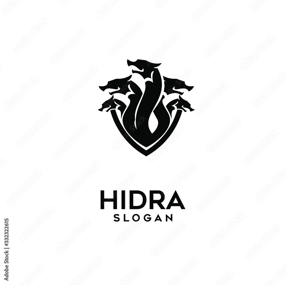 hydra logo black icon design vector illustration Stock Vector